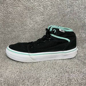 Vans Off The Wall TB4R Mens Sz 5.5 - Women's 7 Black W/Teal Edges Mid Top Shoes